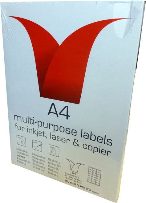 500 sheets a4 printer address labels 21 labels per sheet. Address Labels - 21 per A4 Sheet White (2100 Labels)