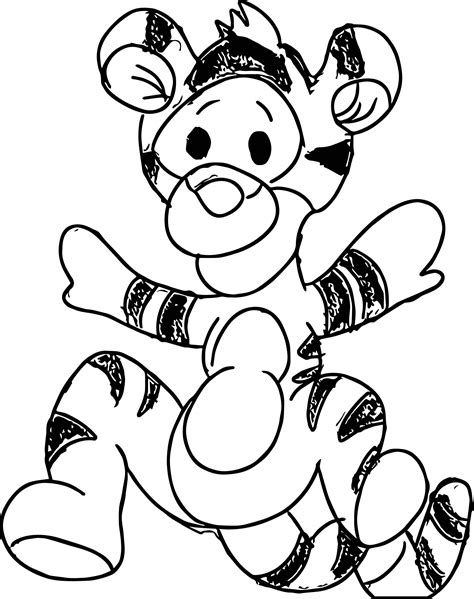 Gambar Baby Tigger Sketch Coloring Page Wecoloringpage Pictures Di