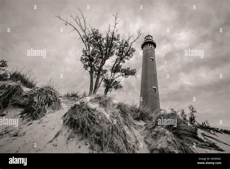 The Little Sable Point Lighthouse On The Coast Of Lake Michigan In