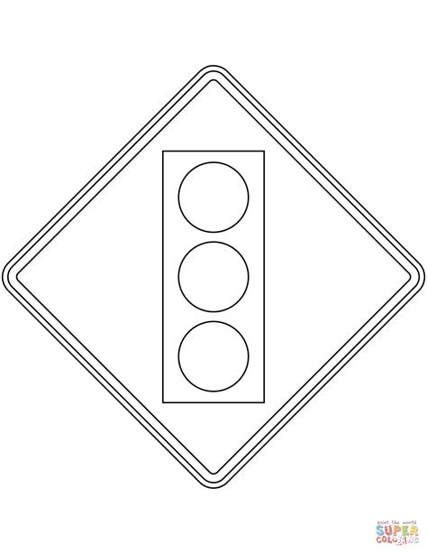 Traffic Signal Ahead Sign In Ontario Coloring Page Free Printable