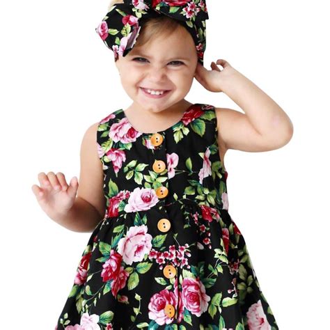 New Arrival 2018 Toddler Kids Baby Girl Princess Dress Floral Dresses
