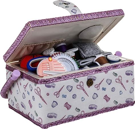 Amazon Com Wooden Sewing Basket With Accessories Sewing Storage