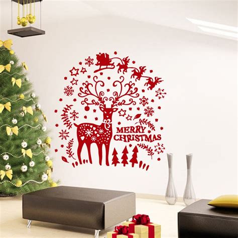 Wall Decals Merry Christmas Snowflakes Decal Vinyl Sticker Home Decor