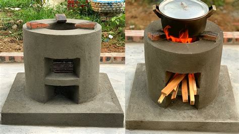 How To Make Outdoor Stove Simple Great Creativity From Cement Youtube