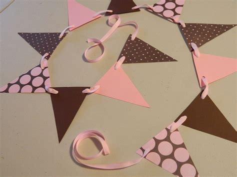 Paper Garland Pink And Brown Baby Shower Decorations Paper