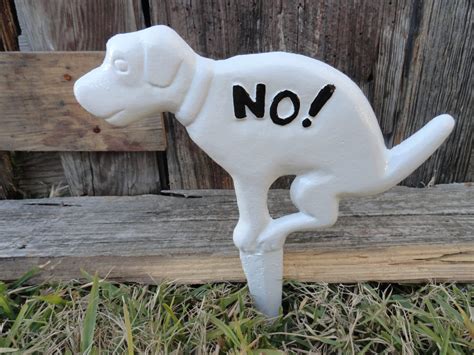 No Dog Poopmetal Yard Signcast Iron No Dog Pooping Signyard
