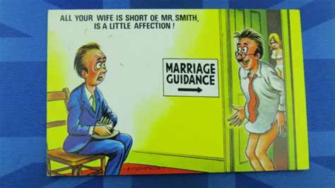 Saucy Bamforth Comic Postcard 1970s Blonde Big Boobs Marriage Guidance