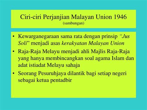 Ciri Ciri Pentadbiran Malayan Union Tingkatan Bab Malayan Union Hot