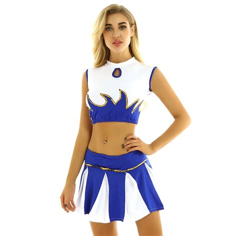 womens sleeveless costume cheerleading uniforms custom logo short skirt set cheer uniforms