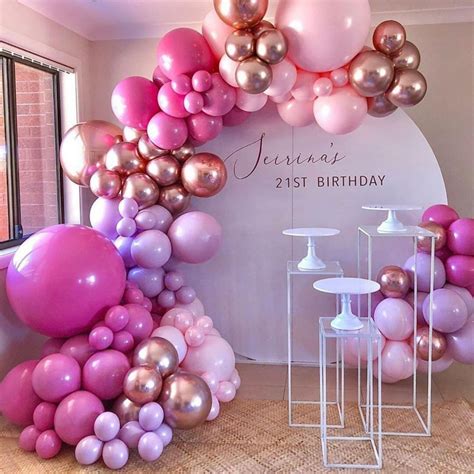 126pcs Hot Pink Balloon Garland Arch Kit In Baby Pink Purple Etsy