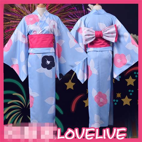 Anime Lovelive Sunshine Aqours Ohara Mari Takami Chika Summerfest Bathrobe Kimono Uniform