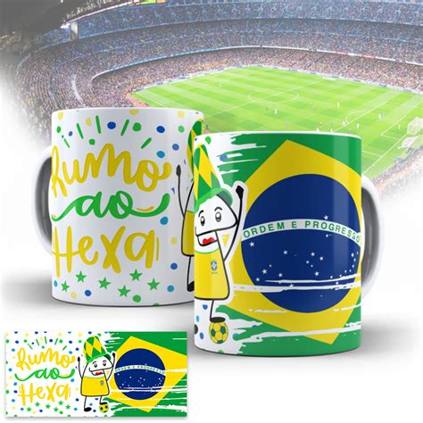 arte caneca brasil copa qatar 2022 flork torcedor elo7