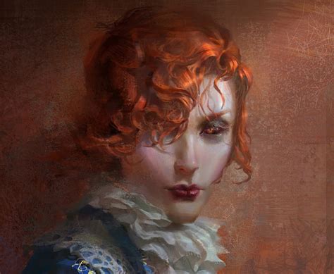 Vampire Art Luminos Qi Wang Redhead Man Face Portrait Fantasy