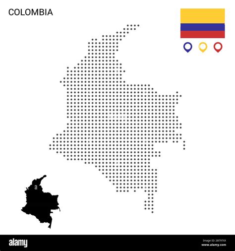 Carte vectorielle en pointillés de Colombie Taches grises rondes