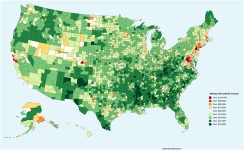 Median Income By County Us Map Median Household Income Household Income
