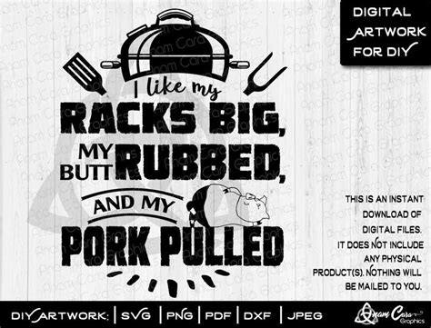 I Like My Butt Rubbed And My Pork Pulled Svg Barbecue Svg Grill Svg