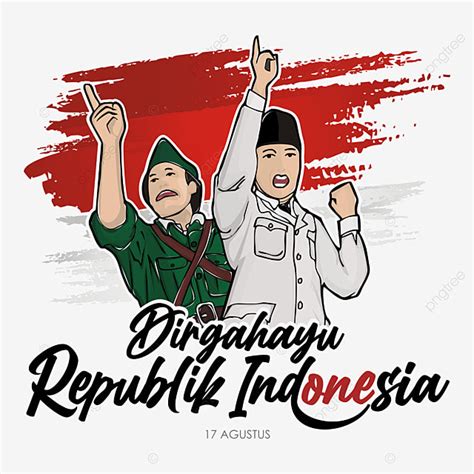 Dirgahayu Republik Indonesia Dengan Ilustrasi Kartun Bung Karno Dan