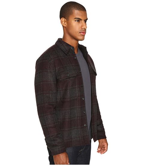 Vince Plaid Wool Blend Jacket In Charcoal Modesens