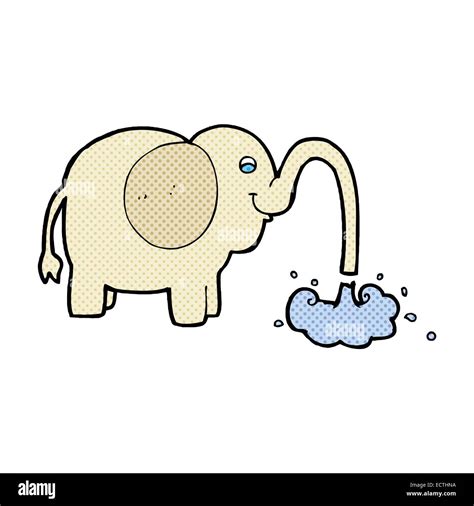 retro comic book style cartoon elephant squirting water stock vector image and art alamy