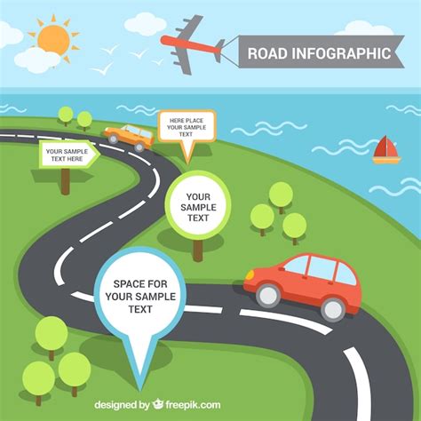Road Infographic Free Vector