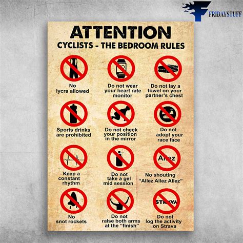 The Bedroom Rules No Lycra Allowed Do Not Wear Your Heart Rate Motitor Do Not Wear Your