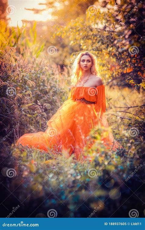 Fantasy Magic Fairy Nymph Red Hair Witch Stock Image Image Of Floral