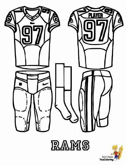 Coloring Football Rams Uniform Angeles Los Pages
