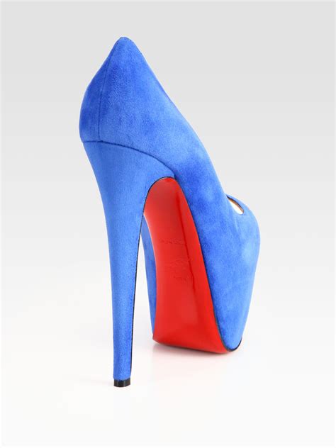 Christian Louboutin Highness Suede Platform Pumps In Blue Lyst