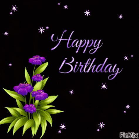 Purple Flower Happy Birthday  Pictures Photos And Images For
