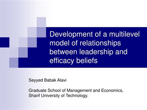 Ppt Development Of A Multilevel Model Of Relationships Between