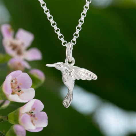 Personalised Silver Hummingbird Necklace By Lily Charmed