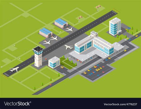 Airport Terminal Royalty Free Vector Image Vectorstock