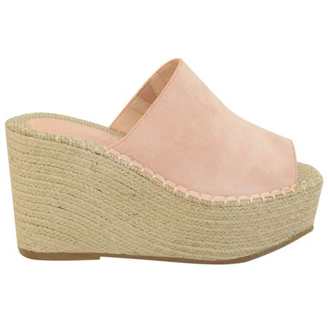 Womens Platform Sandals High Espadrille Wedge Mule Summer Comfort