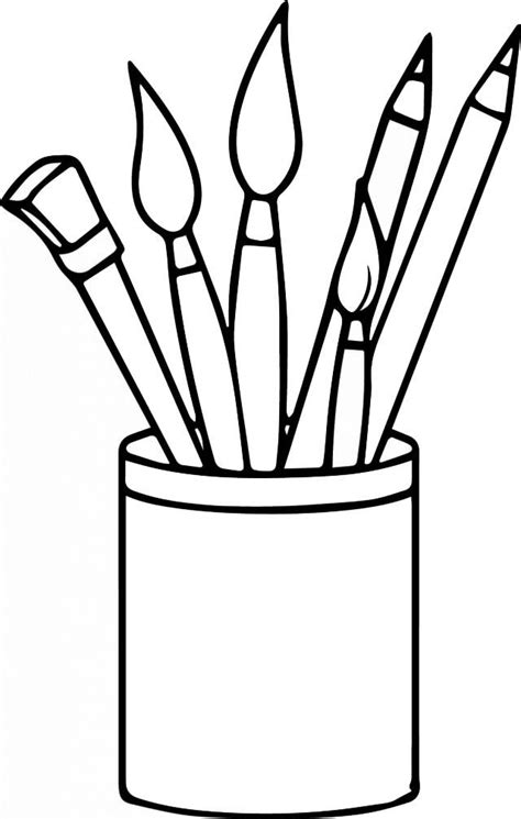 Pen Pencil Desk Holders Coloring Pages Coloring Pages Coloring Books