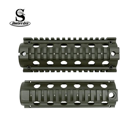 7 Od Green Ar 15 2 Piece Drop In Handguard Quad Rail