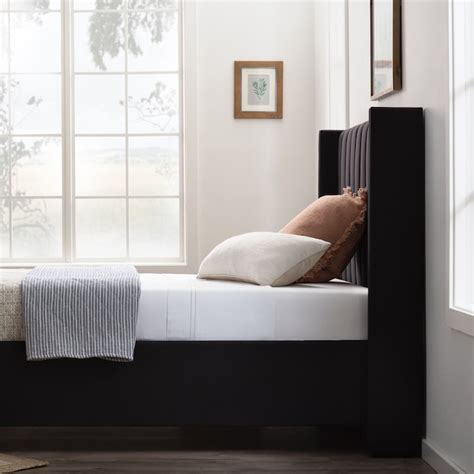 Brookside Adele Black King Upholstered Bed In The Beds Department At