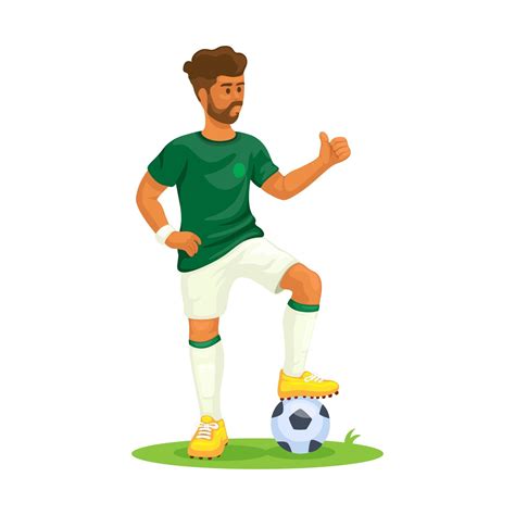 Saudi Arabian Football uniform costume cartoon character illustration