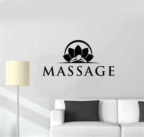 vinyl wall decal massage spa salon lotus relaxing therapy health stick — wallstickers4you
