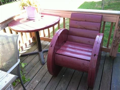 Painted Spool Chair | Spool furniture, Spool chair, Diy chair