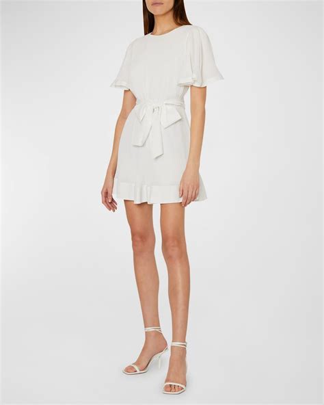 Milly Lumi Pleated Mini Dress In White Lyst