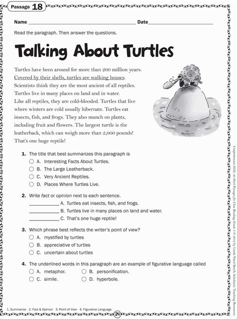 3rd Grade Reading Activities Worksheet