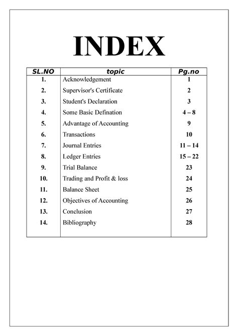 Accountancy Project 11 Azm 1 Index Sl Topic Pg 1 2 3 4 5 6 7 8