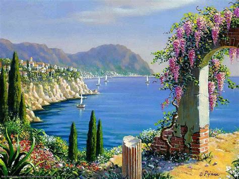 Bob Pejman Levkonoe Landscape Art Landscape Paintings Mediterranean