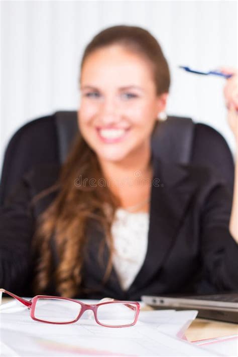 Businesswoman Smiling In Office Stock Image Image Of Person People