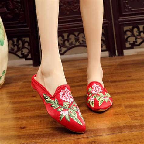 Flower Embroidered Shoes Handmade Emboroidered Shoes Close Etsy