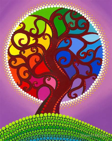 Rainbow Orb Tree Of Life By Elspeth Mclean Tree Art Framed Art