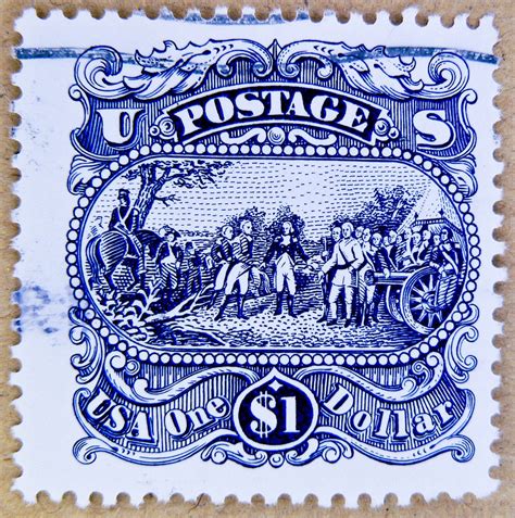 Great Stamp Usa 100 Dollar Us Postage Saratoga Campaign Painting