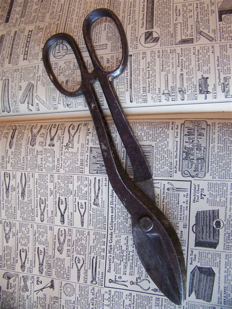 Antique Tin Snips Made In Usarustic Industrial Toollarge Tin Etsy