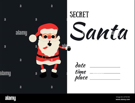 Secret Santa Claus Invitation Fond Avec Dessin Animé Santa Claus