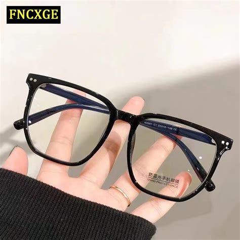 fncxge minus square glasses men women retro anti radiation korean style computer eyeglasses